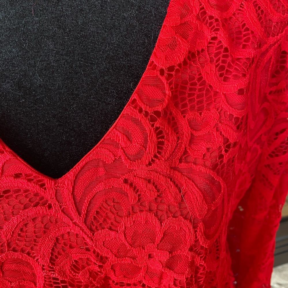 Poppy Red Choker Neck Lace Tunic
Suzanne Betro - Picture 5 of 6